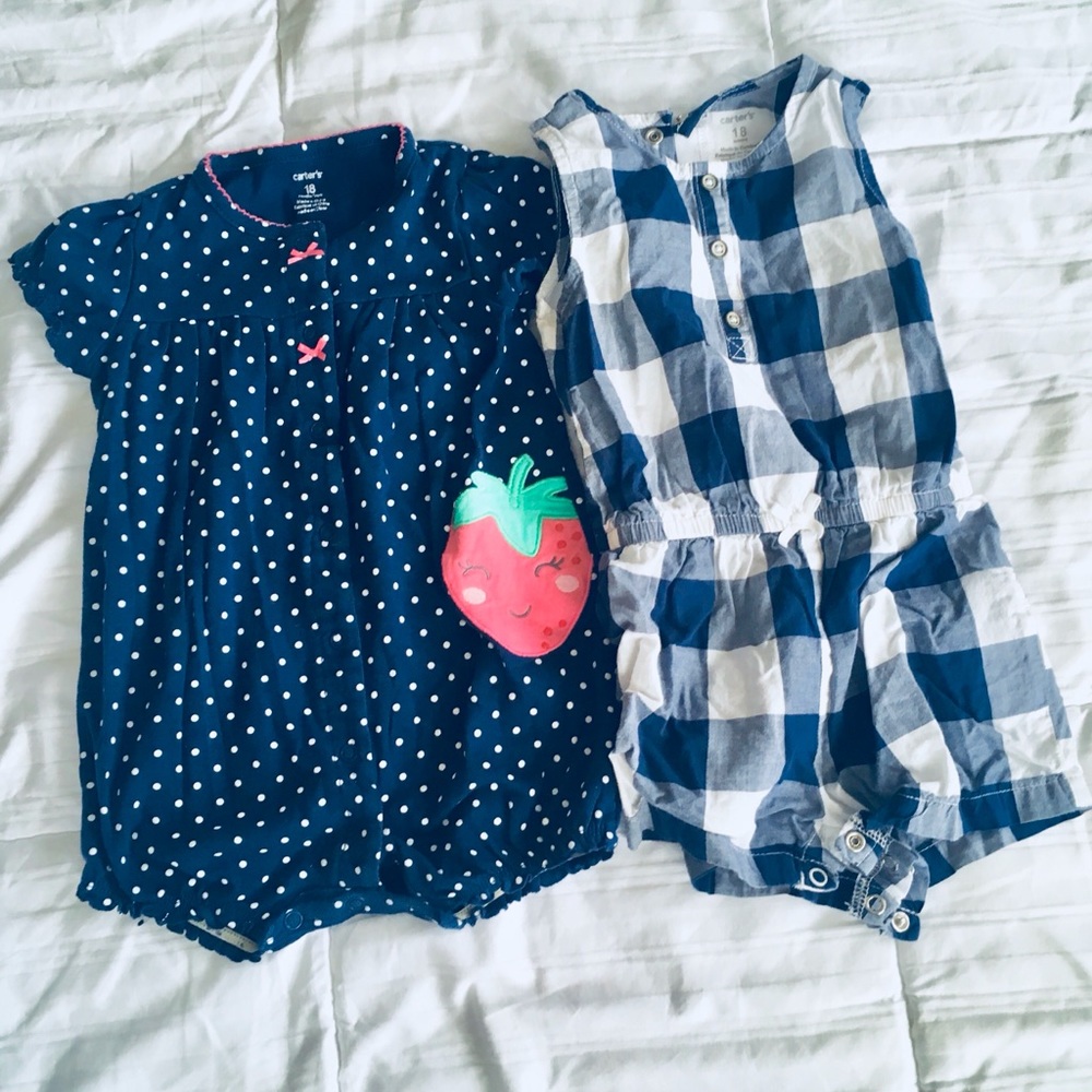 Carter’s Rompers, 18 months.